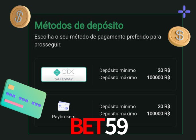 O cassino Bet59 oferece uma grande variedade de métodos de pagamento